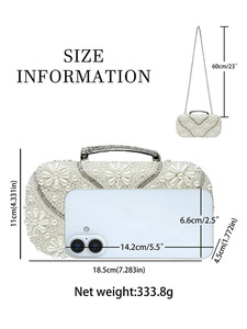 Cross-border European American Women's Polyester <b>Clutch</b> Bag Daily Use Small Capacity Pearl Beaded European American Tanjing - Product Image 5