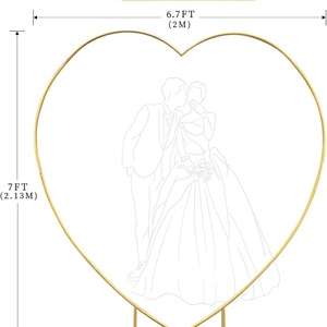 <span class=keywords><strong>Arche</strong></span> de mariage en fer forgé en forme de cœur 2m x 2m pour les célébrations de mariage et d'<span class=keywords><strong>anniversaire</strong></span> - Product Image 5