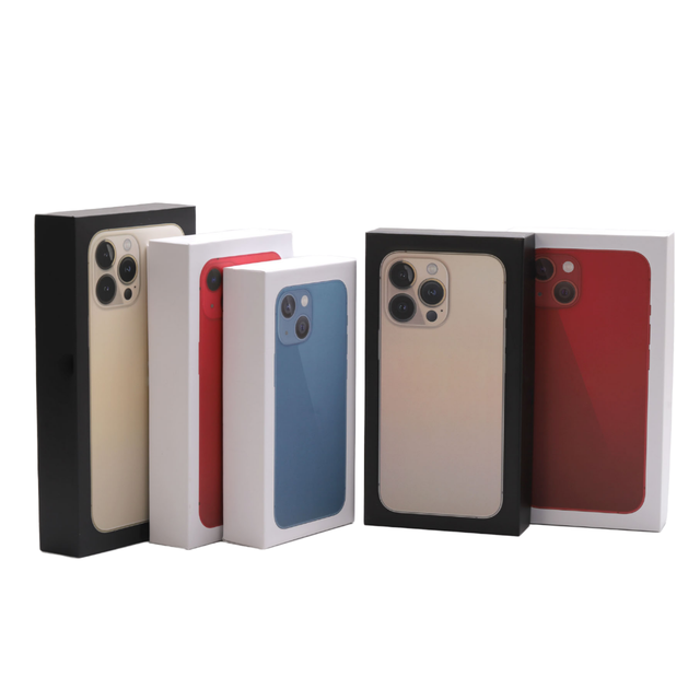 Factory OEM Custom Recyclable & Recycled Materials Rigid Mobile Phone Gift Box with Sponge Lining White Color