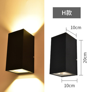 Carcasa de aluminio cuadrada IP65 impermeable 2x7W COB LED moderno arriba y abajo luz de pared - Product Image 6