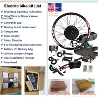 Halo Power AU UK Stock 2000W 48V-72V 8000w 3000W 5000W Ebike Electric Cycle Hub Motor E Bike Conversion Kit with Lithium Battery