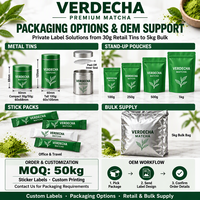 Poudre de Matcha Premium 3A en vrac 50g pour consommation quotidienne, vert frais, mouture fine, marque distributeur (sachet/boîte)