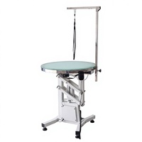 Table de toilettage pour animaux de compagnie pliable en caoutchouc EUR PET avec lumière LED, élévation électrique, design rond pour utilisation en salon