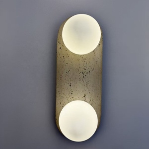 Lámpara de Pared LED Moderna de Doble Esfera con Textura de Travertino, Luz Blanca Cálida de 3000K, Garantía de 3 Años para Dormitorio/Sala de Estar/Hotel - Product Image 2