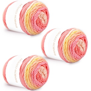 Hilo de Algodón de Leche de Alta Calidad con Degradado de Color Arcoíris para Tejer a Mano y Hacer Ganchillo, Disponible en Stock - Product Image 4