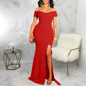 Tinta unita con spalle scoperte Modulare abiti da ballo abiti Sexy da donna eleganti abiti lunghi da damigella d'onore - Product Image 5