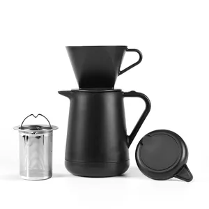 20oz garrafa térmica 18/8 isolamento de aço inoxidável portátil reutilizável vácuo café pote de chá conjunto com infusor