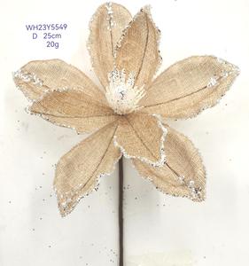 Fleur de lys artificielle de Noël à <span class=keywords><strong>paillettes</strong></span> faites à la main pour le nouvel an et le nouvel an chinois décor pour les fêtes de mariage décoration de la maison - Product Image 4