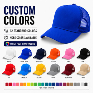 Gorra Trucker de 5 Paneles con Logotipo Personalizado, Malla Transpirable, Ajustable, al por Mayor, Gorra de Béisbol Lisa para Equipos, 12 Colores, Rojo - Product Image 3