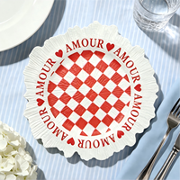 Assiettes rondes de luxe personnalisables en PP de 13 pouces, durables et réutilisables, ensemble de vaisselle de mariage de 50 pièces avec motif par Woju