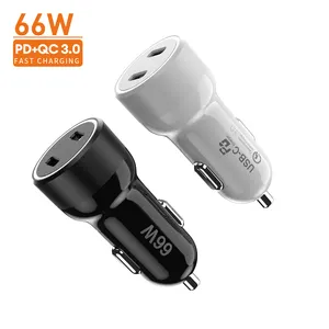 OEM Custom LOGO 66W Fast Charging Dual 33W PD3.0 PPS QC4.0+ Output USB C PD Car Charger