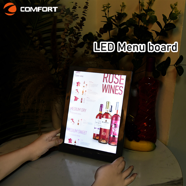 Premium Cover Design LED Light-Up Power Menu Board  Custom  Print bar Restaurant Food Loose Leaf Menu Book
