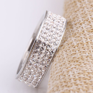 Stainless Steel <b>Ring</b> Necklace 6Mm <b>Diamond</b> Encrusted Women's Fashion Jewelry Everyday Wear Geometric Design Round Brilliant Cut - Product Image 5