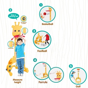 Support de basket-ball réglable multifonctionnel 5 en 1, ensemble de jeu de lancer d'anneau de golf de football, cerceau de basket-ball, <span class=keywords><strong>jouet</strong></span> de sport d'intérieur - Product Image 2