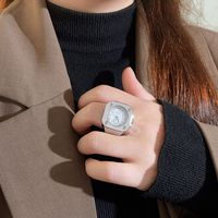 Jam Tangan Cincin Kuarsa Persegi Punk Y2K Berlapis Emas Perak Rose Gold Elastis Mini Dapat Disesuaikan Unisex Perhiasan Fashion Hadiah