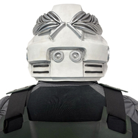 Casque de guerrier haut de gamme en résine pour déguisement d'Halloween avec lumière LED, masque de cosplay de soldat portable, vente en gros
