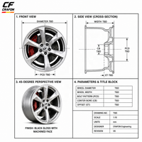 Jantes concaves profondes CF 18-24 pouces 5x114.3/120/100 chromées, roues forgées personnalisées adaptées aux Audi A4/A5/A6/A7/A8
