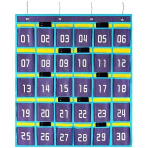 Organizador Colgante de Pared Plegable de 30 Bolsillos con Gancho para Aula, Armario, Artículos Diversos, Soporte para Teléfonos Móviles - Product Image 1