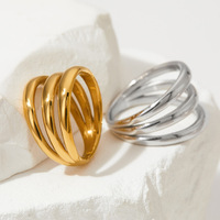 Vente en gros Bijoux en acier inoxydable Bague en demi-cercle pour femmes et hommes