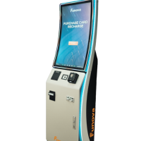 FUNOVA Distributeur de cartes d'arcade 32 pouces, Kiosque en libre-service, Station de billetterie et de recharge sans espèces pour Centre de jeux et Parc d'attractions