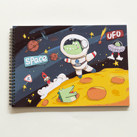 Cuaderno de Dibujo A4 con Cubierta de Astronauta Resistente a la Decoloración, Servicio Personalizado, Bloc de Arte Espiral, Páginas Interiores Resistentes a la Tinta para Obras de Arte