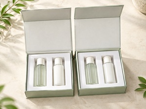 Caja Cosmética de Papel Rígido de Lujo Personalizada con Forro de Esponja para 2 Botellas - Product Image 4