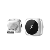 Adaptateur CarPlay Android Auto 2-en-1 filaire vers sans fil à commutation rapide par une seule touche, mini dongle ABS Plug and Play