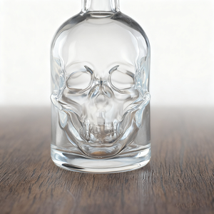 Commercio all'ingrosso 50ml forma di teschio piccola bottiglia di <span class=keywords><strong>Whisky</strong></span> campione di vetro bottiglia di vino con coperchi - Product Image 6