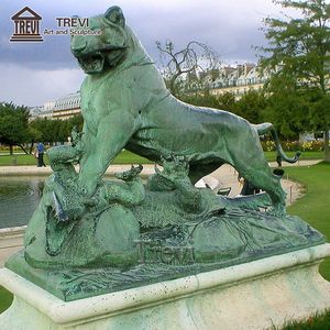 유명한 야외 장식 금속 야생동물 암호사 조각상 대형 청동 호랑이 조각상 - Product Image 5