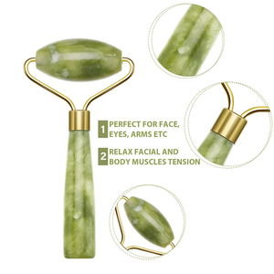 2024 masajeador de rodillos de Jade para estiramiento facial <span class=keywords><strong>Natural</strong></span> con herramienta Gua Sha masaje Facial Guasha herramienta de belleza corporal juego de rodillos de Jade - Product Image 4