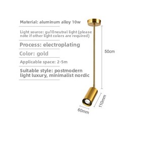 Faretto a Binario Nordic Gold in Alluminio LED per Soggiorno, <span class=keywords><strong>Sala</strong></span> da <span class=keywords><strong>Pranzo</strong></span>, Spogliatoio, Negozio di Abbigliamento, Bar, Pub, Gioielleria - Product Image 6