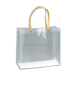 PP personalizzazione all'ingrosso Logo stampato personalizzato impermeabile PVC chiaro Tote bag rivetto di sicurezza goffrato imballaggio prodotti accessori