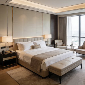 Fabricante Profissional de Móveis para Hotel, Conjuntos de Quarto 5 Estrelas, Cama de Hotel Luxuosa, Cama de Couro Confortável para Quarto de Hóspedes - Product Image 5