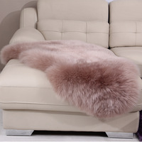 Coussin de canapé en peau de mouton, tapis de chevet, pour salon ou baie vitrée, en fourrure naturelle anti-boulochage, pièce unique, épaisseur 10