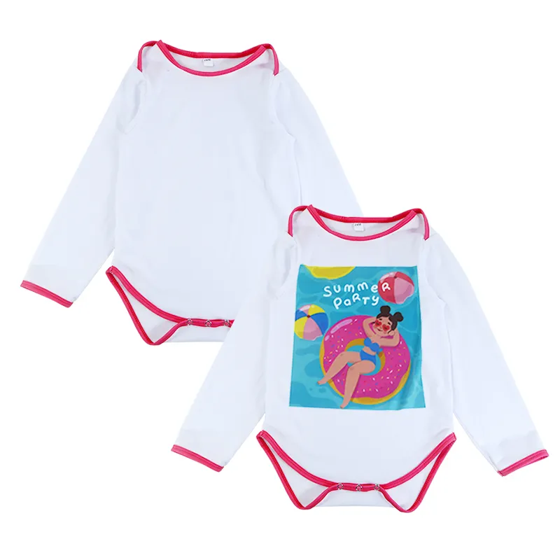 Long Sleeve Sublimation Blank Baby Clothes Custom Print Plain Polyester Sublimation Baby Newborn Rompers