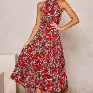 DAN8083-Abito da donna con stampa a pois e allacciatura al collo - Product Image 2