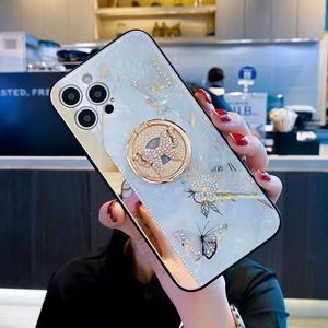 최고 판매 여성 패션 럭셔리 나비 휴대 전화 케이스 아이폰 12 13 14 프로 맥스 케이스 반지 홀더 - Product Image 6