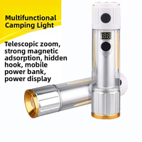 Linterna LED de Camping de Nuevo Estilo, Luz Blanca Láser, Aleación de Aluminio, 10W, Batería Recargable USB, Luz Ambiental para Exteriores