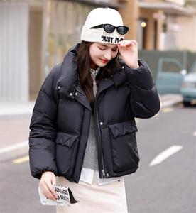 Nouvelle arrivée imperméable vestes d'hiver femmes mince à capuche col de fourrure chaud manteaux d'hiver col montant noir Street Style vêtements d'extérieur - Product Image 4