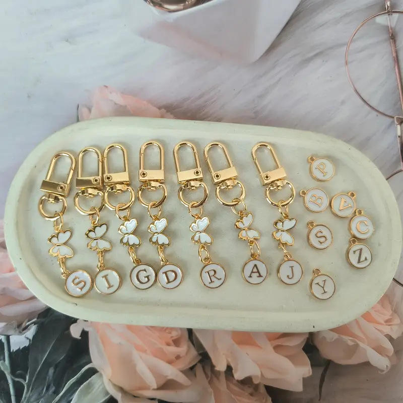 Metal Letter Butterfly Keychain Modern Art Design School Bag Pendant ...