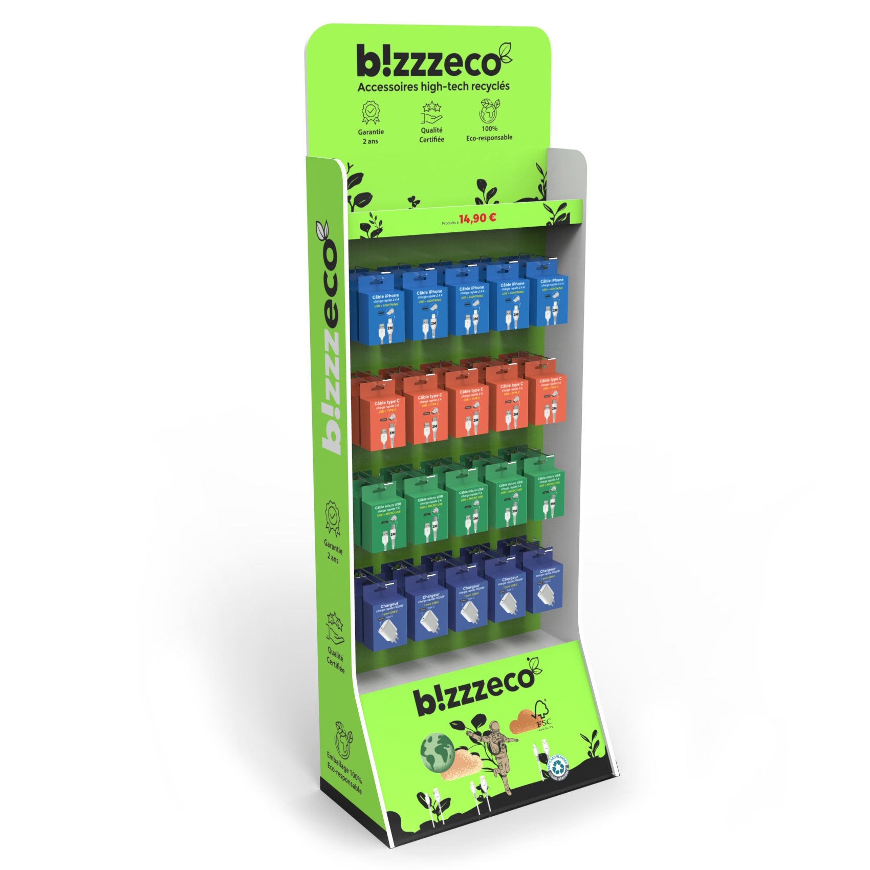 PVC Electric Accessary Display Stand with Pegboard for Wholesale