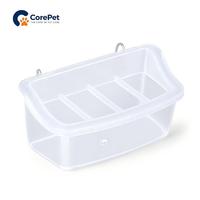 Mangeoire transparente anti-éclaboussures pour oiseaux avec couvercle et perchoir pour perruches et calopsittes, bac d'alimentation pour cage