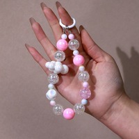 Nouvelle Chaîne de Téléphone Tendance avec Perles, Support de Téléphone et Porte-clés pour Cadeau d'Anniversaire