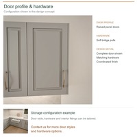 Meuble de cuisine stratifié au design classique, aménagement en U, dimensions personnalisées, rangement par tiroirs et boîtes de rangement en contreplaqué