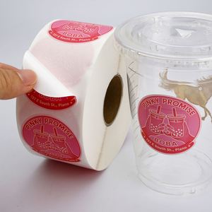 Autocollants personnalisés pour logo de marque de thé Boba, impression vinyle imperméable découpé sur mesure, étiquettes alimentaires en rouleau pour gobelets et emballages de thé aux perles - Product Image 6