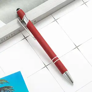 メタルプレスペンアルミニウムロッドペン容量性タッチボールペンカスタムロゴ