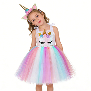 ชุดกระโปรงบัลเลต์สีพาสเทลลายยูนิคอร์นสำหรับเด็กผู้หญิง ชุดแฟชั่นคริสต์มาสสำหรับเด็กวัยเตาะแตะ ชุดสำหรับงานวันเกิด - Product Image 6