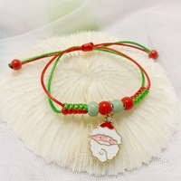 Bracelets tissés à la main pour les fêtes de Noël européennes et américaines 2026, avec breloques Père Noël, sapin de Noël et cerf, cadeaux promotionnels