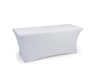 Nappes extensibles noires lavables et infroissables de 6 pieds pour événements, mariages, banquets, fêtes