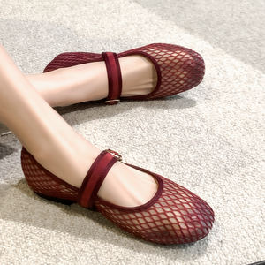 Zapatos Planos de Ballet con Diseño de Malla Transpirable y Punta Cerrada para Mujer, Nuevos para el Verano 2025, Estilo Hada, Cómodos y de Una Sola Pieza - Product Image 3